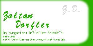 zoltan dorfler business card